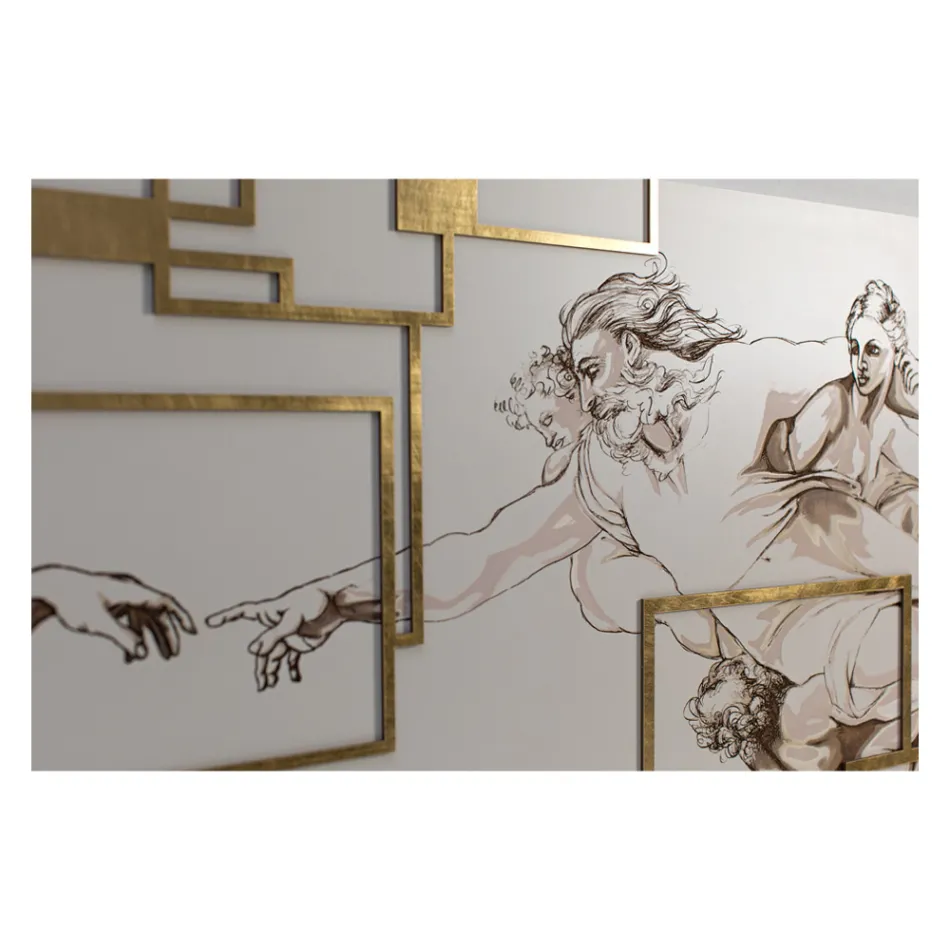 Billede lavet med laser, der skildrer skabelsen af Made in Italy - Pirucchio Viadurini