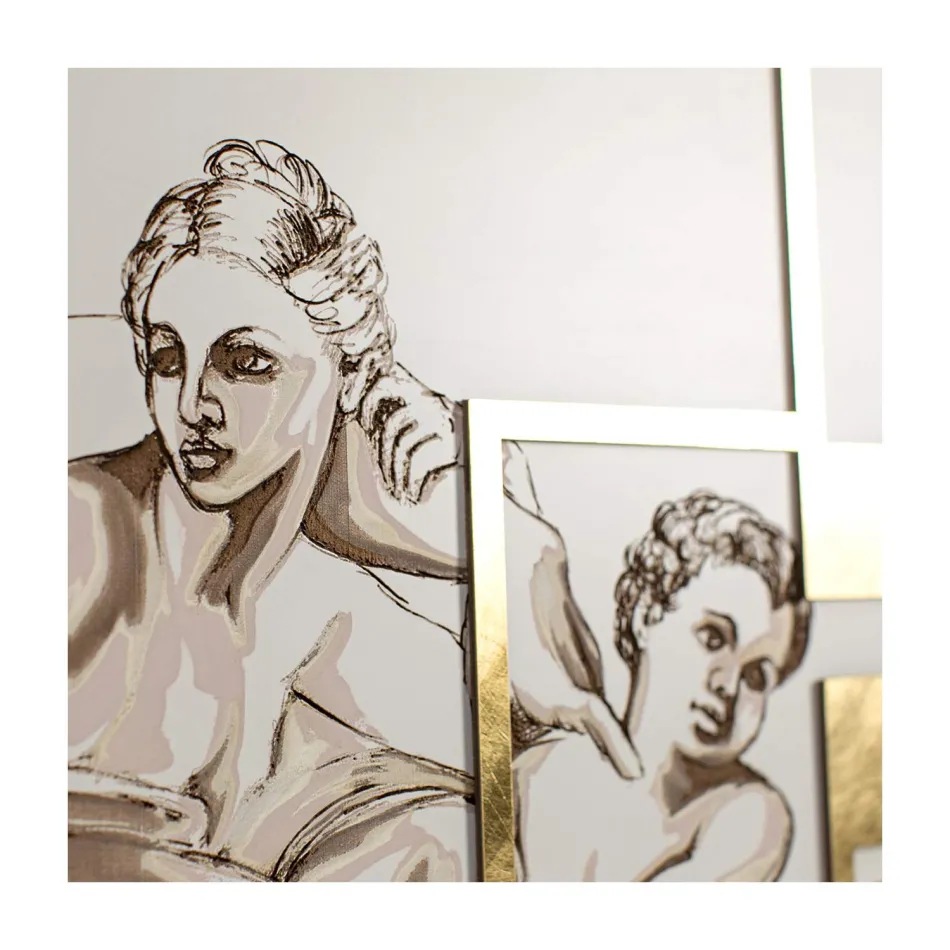 Billede lavet med laser, der skildrer skabelsen af Made in Italy - Pirucchio Viadurini