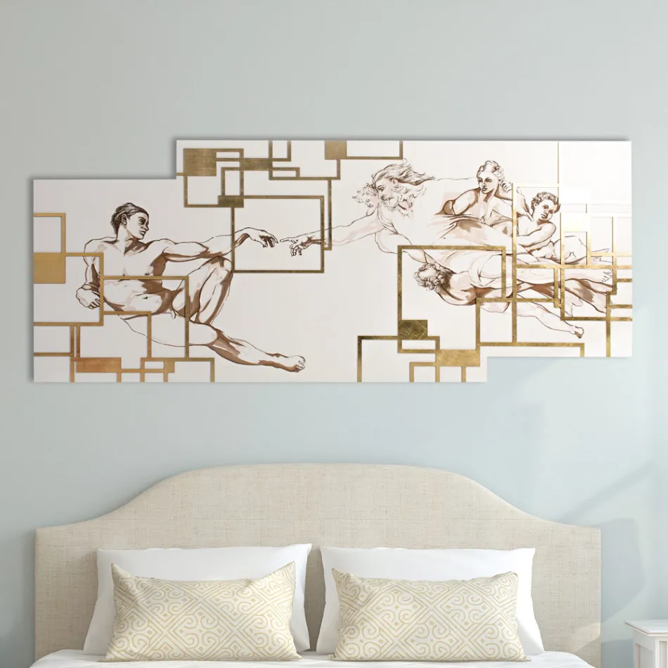 Billede lavet med laser, der skildrer skabelsen af Made in Italy - Pirucchio Viadurini