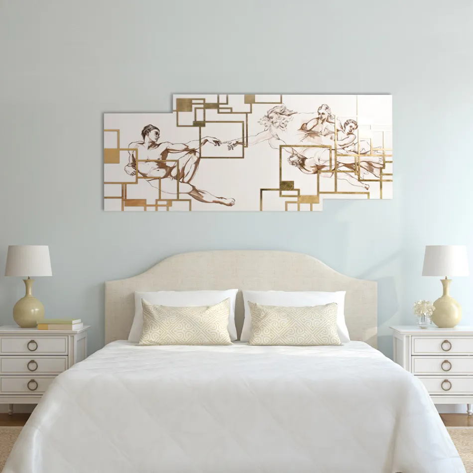 Billede lavet med laser, der skildrer skabelsen af Made in Italy - Pirucchio Viadurini