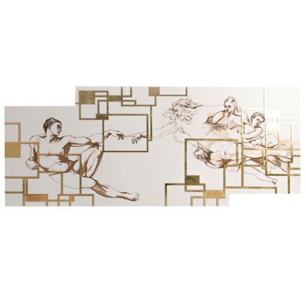 Billede lavet med laser, der skildrer skabelsen af Made in Italy - Pirucchio Viadurini