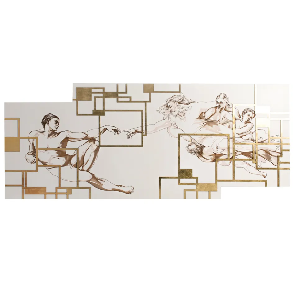 Billede lavet med laser, der skildrer skabelsen af Made in Italy - Pirucchio Viadurini