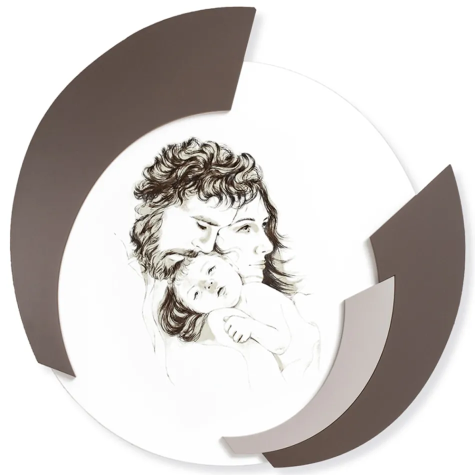 Rundt billede lavet i laser af Made in Italy-familien - Margherita Viadurini