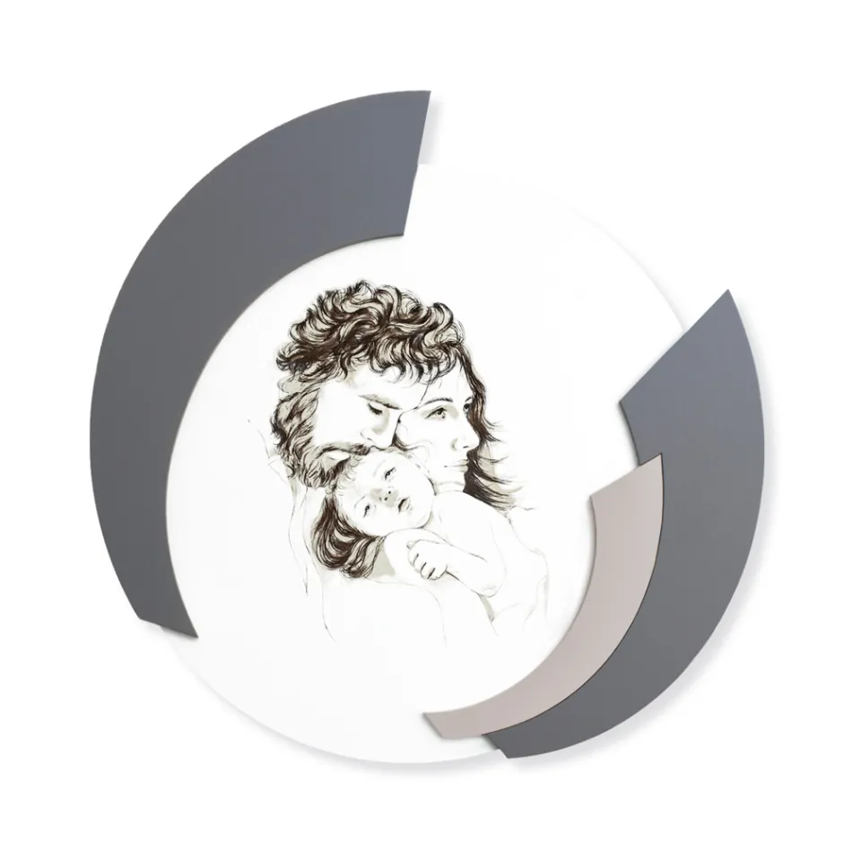 Rundt billede lavet i laser af Made in Italy-familien - Margherita Viadurini