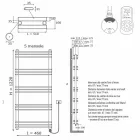 Moderne lodret vægdesign elektrisk radiator op til 700 watt - hylde Viadurini