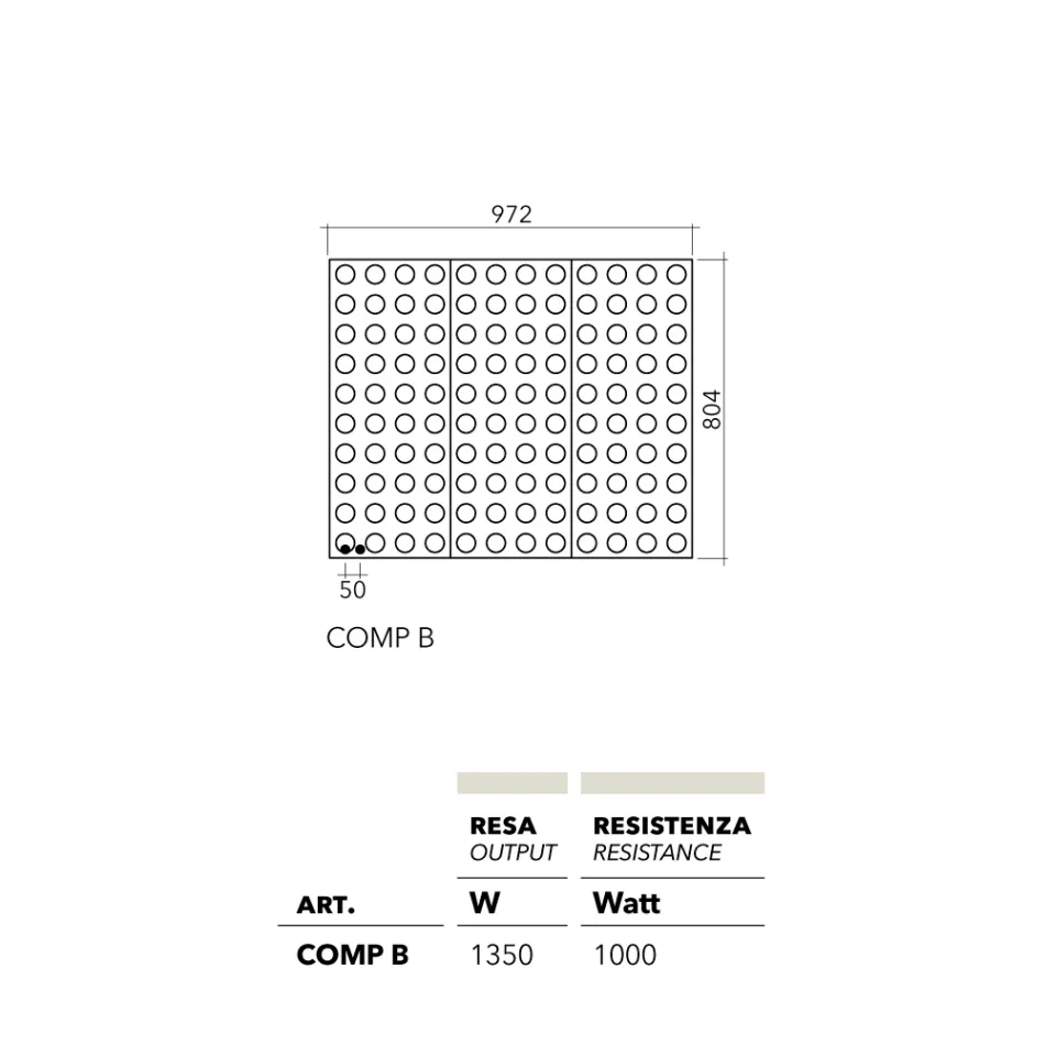 Mursten moderne design elektrisk lego radiator i aluminium og kobber fra Scirocco H Viadurini