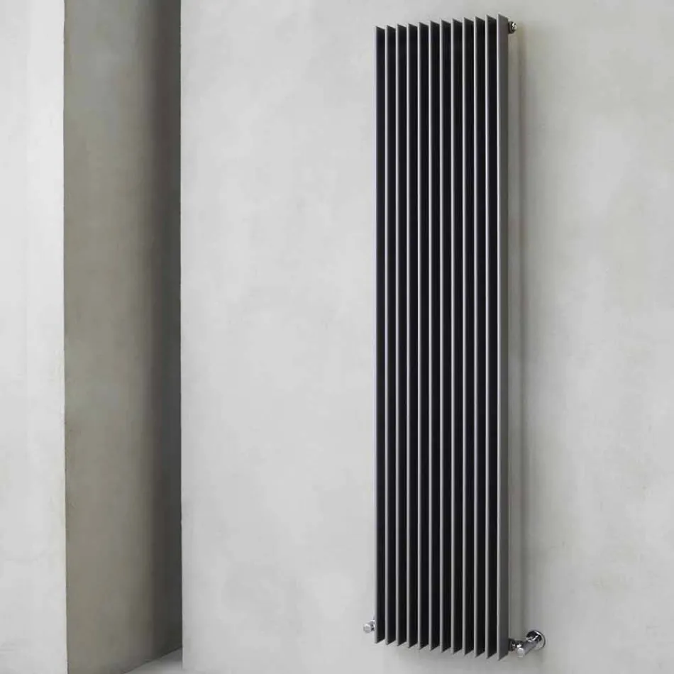 Lodret hydraulisk designradiator i farvet stål op til 1515 Watt - kondor Viadurini