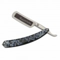 Lige barberkniv i Lapis Lazuli harpiks og stål fremstillet i Italien - Mello