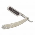 Lige barberkniv i stål og perlemorharpiks Lavet i Italien - Mello
