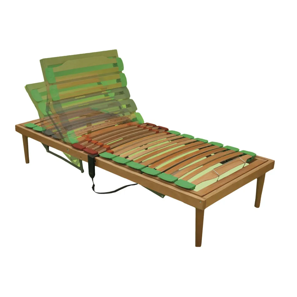 Motoriseret Bio Energy Plus ATP liggende dobbelt træsengebund - energi Viadurini