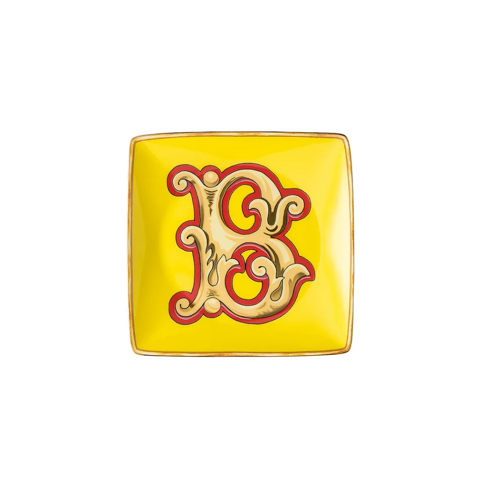 Rosenthal Versace Alphabet 6 flade firkantede porcelænsskåle - Alfabet Viadurini