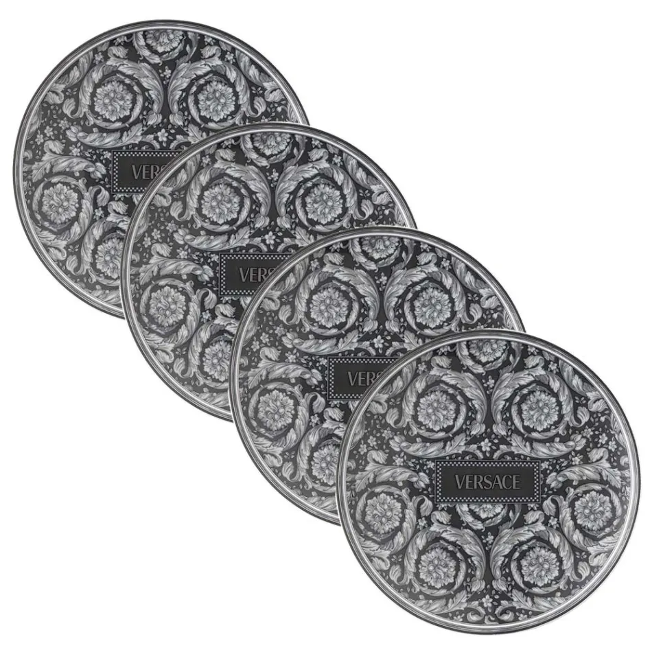 Rosenthal Versace Barocco 4 middagstallerkener Diameter 17 cm i porcelæn - Barocco Viadurini