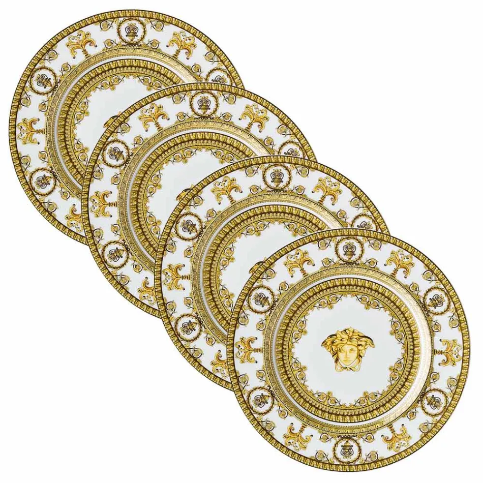 Rosenthal Versace I Love Baroque 4 middagstallerkener Diameter 18 cm - Barok Viadurini