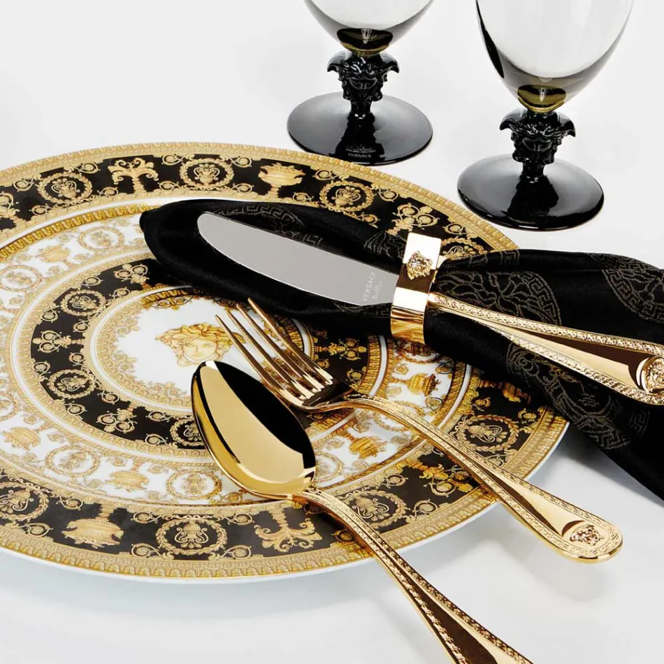 Rosenthal Versace I Love Baroque 4 middagstallerkener Diameter 18 cm - Barok Viadurini