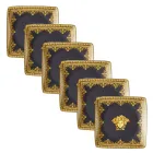 Rosenthal Versace I Love Baroque 6 flade firkantede porcelænsskåle - barok Viadurini