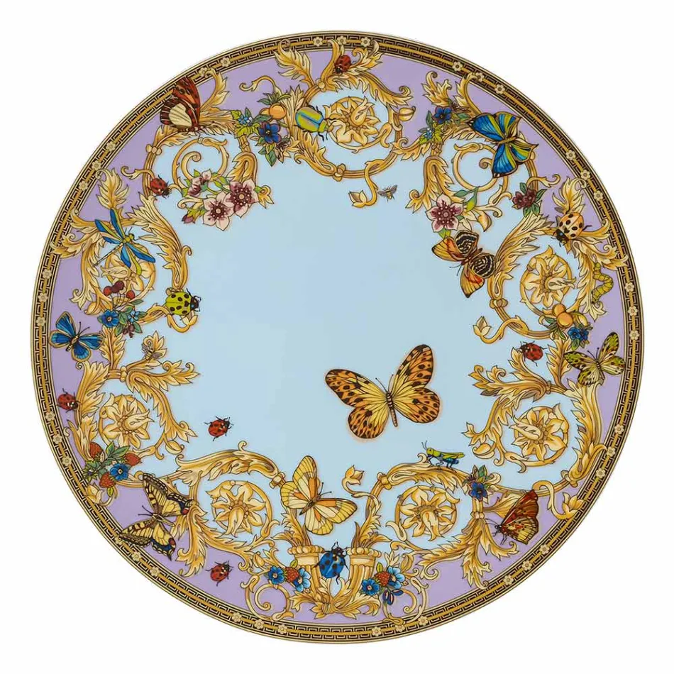 Rosenthal Versace Le Jardin Bordkortplade Diameter 33 cm i porcelæn - Jardin Viadurini