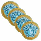 Rosenthal Versace Medusa Amplified 4 middagstallerkener Diameter 17 cm - Medusaamplifield Viadurini