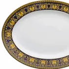 Rosenthal Versace Medusa blå oval fad 40cm porcelæn design Viadurini