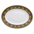 Rosenthal Versace Medusa blå oval fad 40cm porcelæn design Viadurini