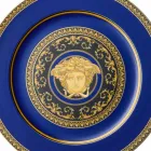 Rosenthal Versace Medusa Blue Plate porcelæn design pladsholder Viadurini