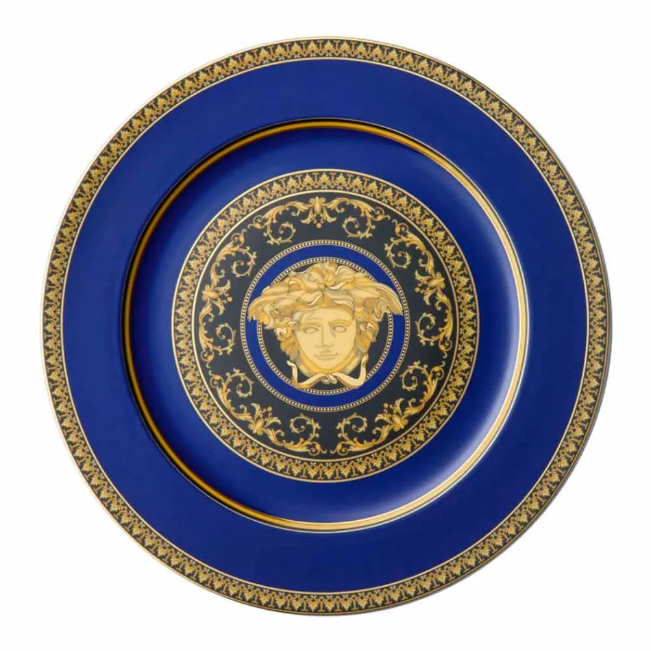 Rosenthal Versace Medusa Blue Plate porcelæn design pladsholder Viadurini