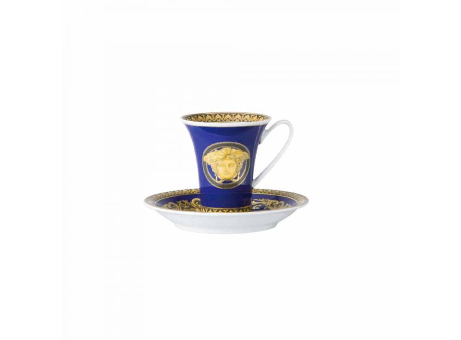 Rosenthal Versace Medusa Blå kop designer kaffe porcelæn Viadurini