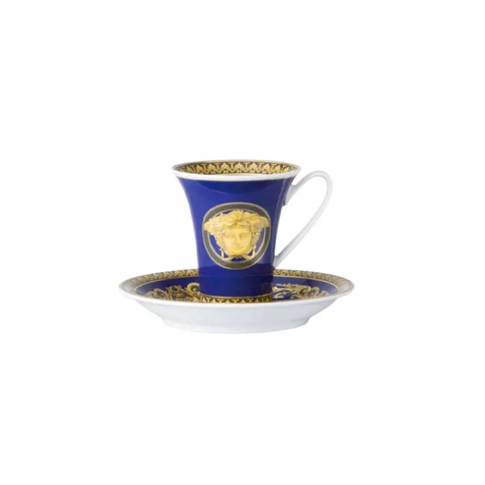 Rosenthal Versace Medusa Blå kop designer kaffe porcelæn Viadurini