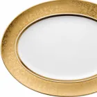 Rosenthal Versace Medusa Gala Gold 40cm porcelæn oval plade design Viadurini