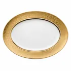 Rosenthal Versace Medusa Gala Gold 40cm porcelæn oval plade design Viadurini