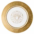 Rosenthal Versace Medusa Gala Gold Plate pladsholder 33cm porcelæn Viadurini