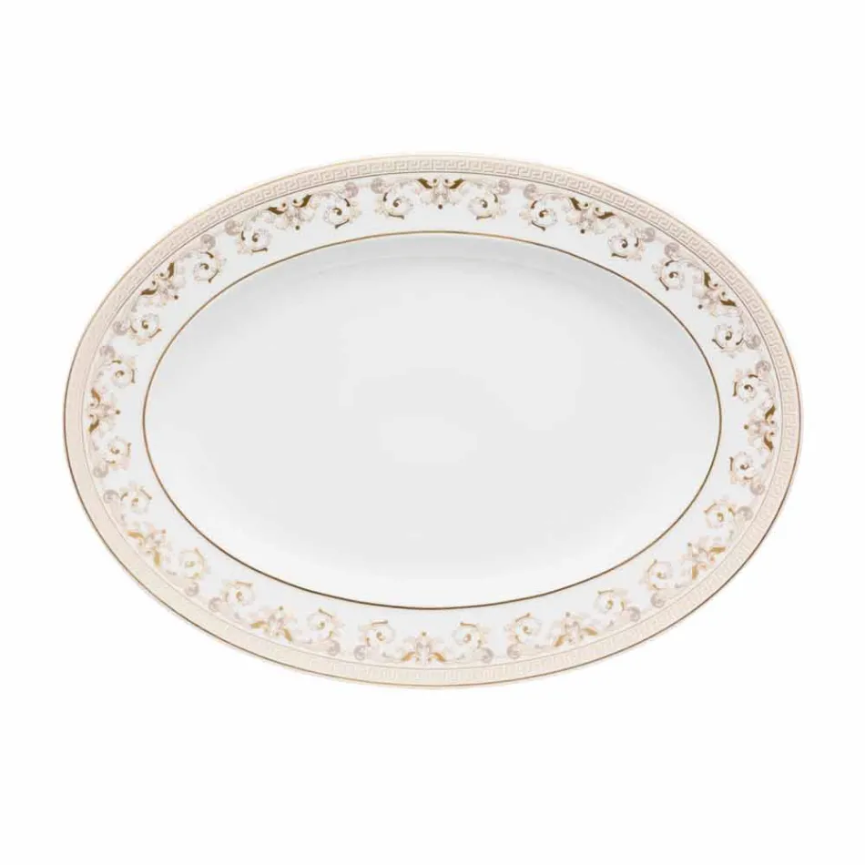 Rosenthal Versace Medusa Gala 34cm porcelæn oval plade design Viadurini