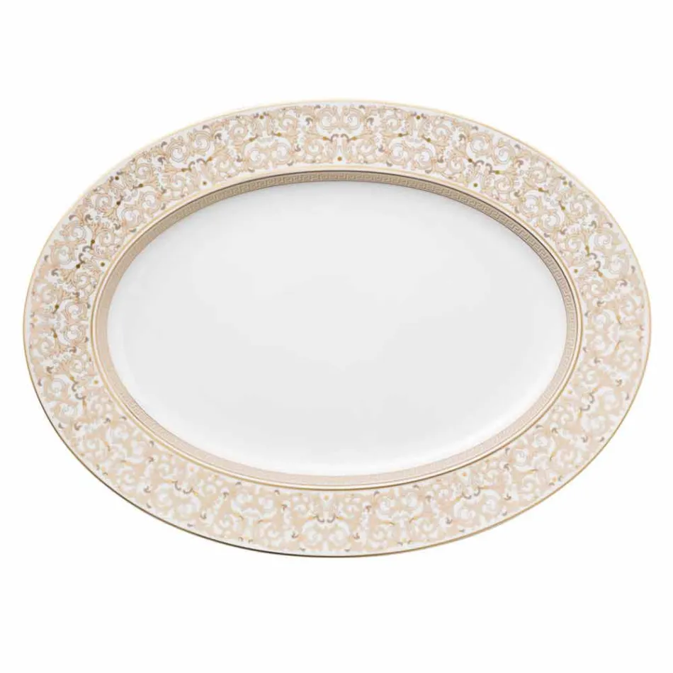 Rosenthal Versace Medusa Gala 40cm porcelæn oval plade design Viadurini