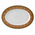 Rosenthal Versace Medusa Rød oval design porcelæn fad