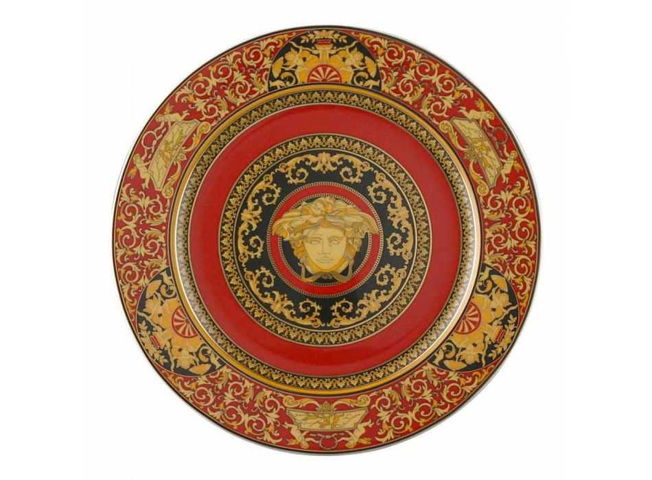 Rosenthal Versace Medusa Red Plate pladsholder 30cm porcelæn Viadurini