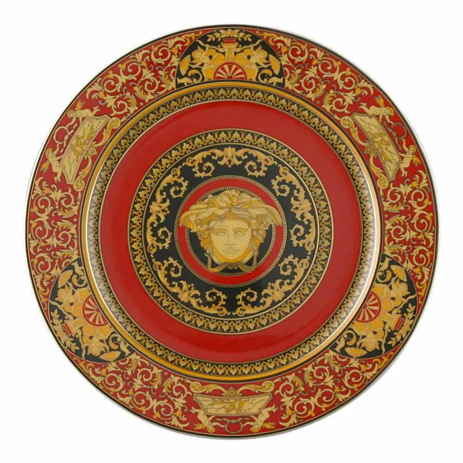 Rosenthal Versace Medusa Red Plate pladsholder 30cm porcelæn Viadurini