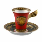 Rosenthal Versace Medusa Rød September porcelæn espressokopper 6 stk Viadurini