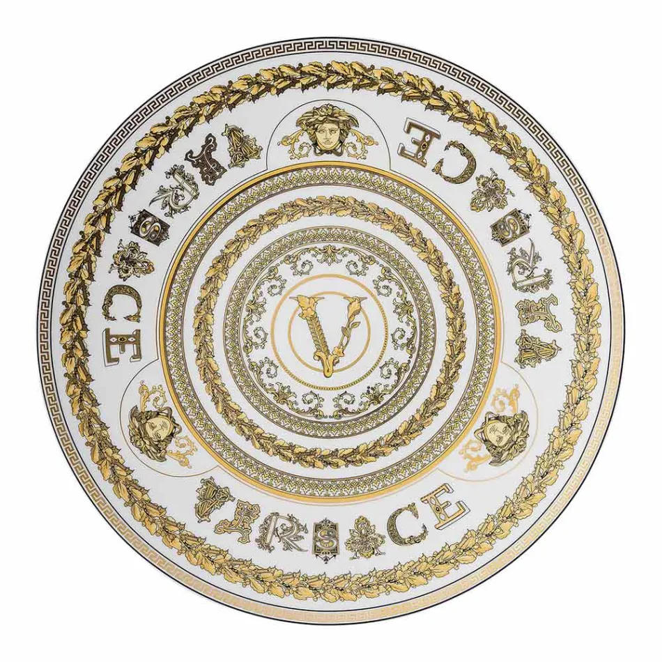 Rosenthal Versace Virtus Gala Pladsholder tallerken Diameter 33 cm i porcelæn - barok Viadurini