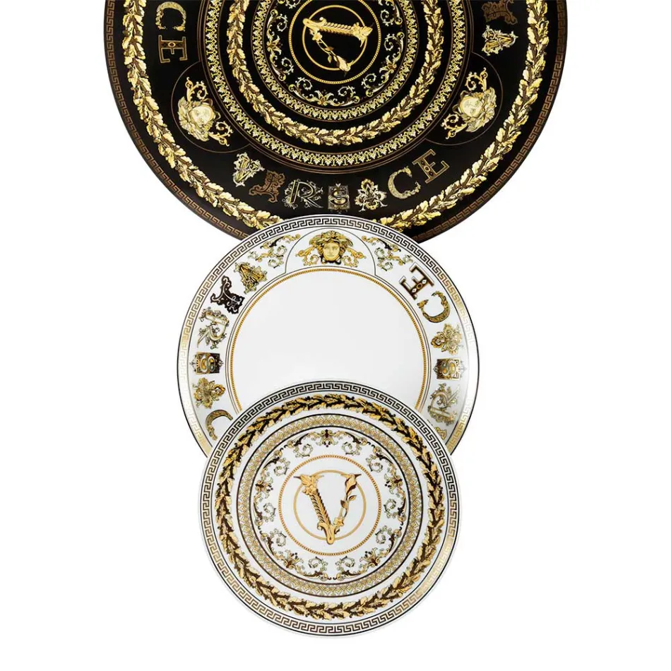 Rosenthal Versace Virtus Gala Pladsholder tallerken Diameter 33 cm i porcelæn - barok Viadurini