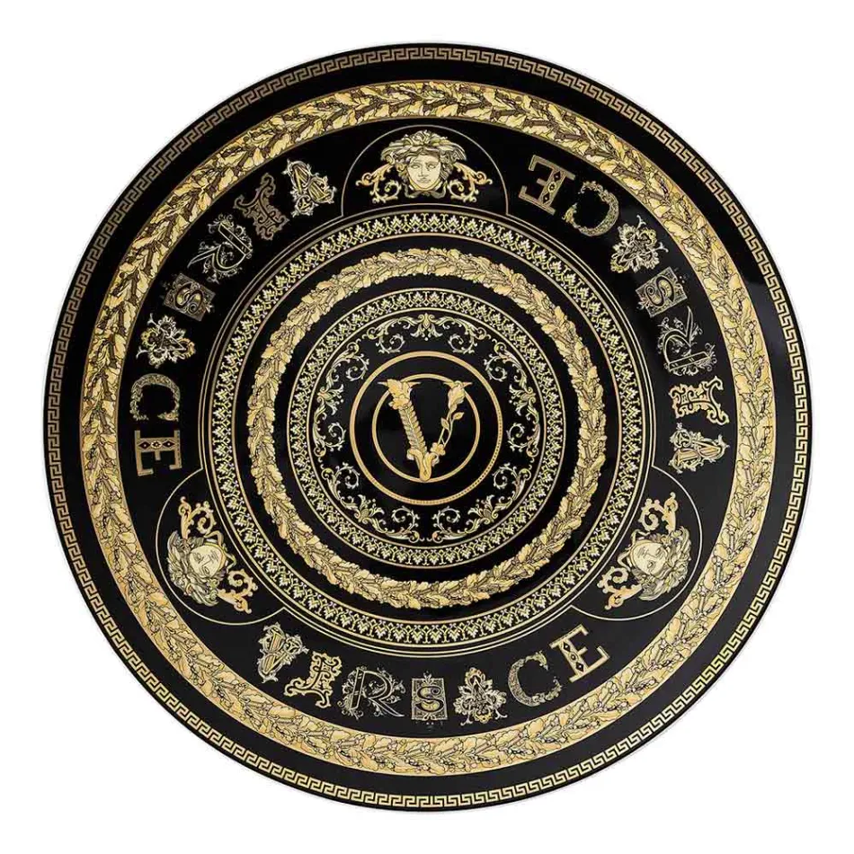 Rosenthal Versace Virtus Gala Pladsholder tallerken Diameter 33 cm i porcelæn - barok Viadurini