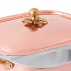 Håndtinnet kobber rektangulær rister og låg 37x27 cm - Mariateresa Viadurini