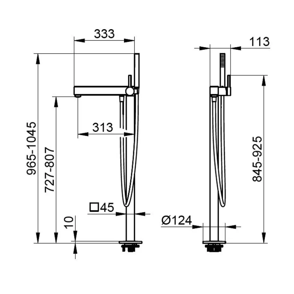 Gulvhaner Etgrebs Badebatteri - Erik Viadurini
