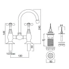 Klassisk håndlavet brohane i messing til vask - Fioretta Viadurini