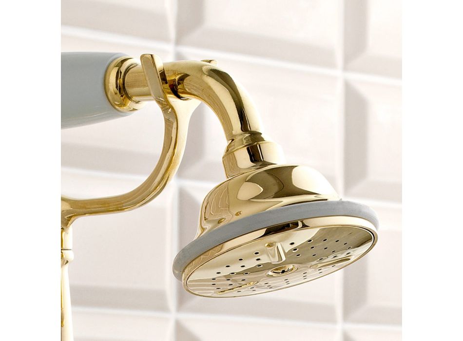 Badekarhaner i messing med håndbruser i klassisk luksusstil - Fioretta Viadurini