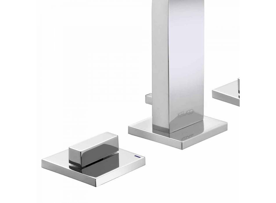 Moderne design håndvaskarmatur med 3 metalhuller - Etto Viadurini