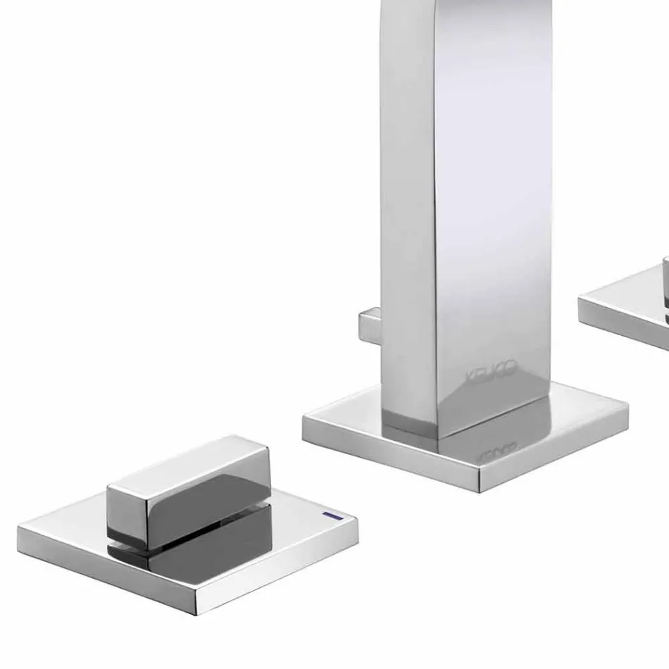 Moderne design håndvaskarmatur med 3 metalhuller - Etto Viadurini