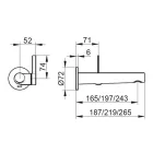 Indbygget vægmonteret håndvaskarmatur med integreret design 3 størrelser - Erkole Viadurini