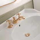 Vintage 3-hullers håndvaskhane i messing lavet i Italien – Klarisa Viadurini