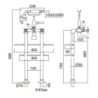 Klassisk messing gulvstående badeværelsesarmatur med håndbruser - Fioretta Viadurini