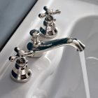 3-hullers messing håndvask armatur med klassisk stil afløb - Ercolina Viadurini