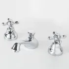 3-hullers håndvaskhane i messing med afløb i klassisk stil - Ercolina Viadurini